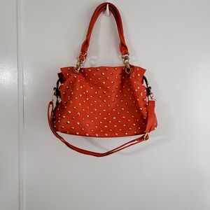 Purse YOKI Orange Gold Studded Gold Accent